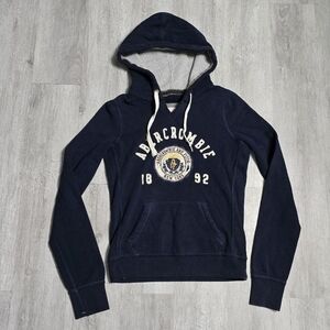 Y2K Abercrombie & Fitch Navy Hoodie Sweater Womens Size Small